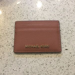 NWOT Michael Kors Card Holder, Dusty Rose